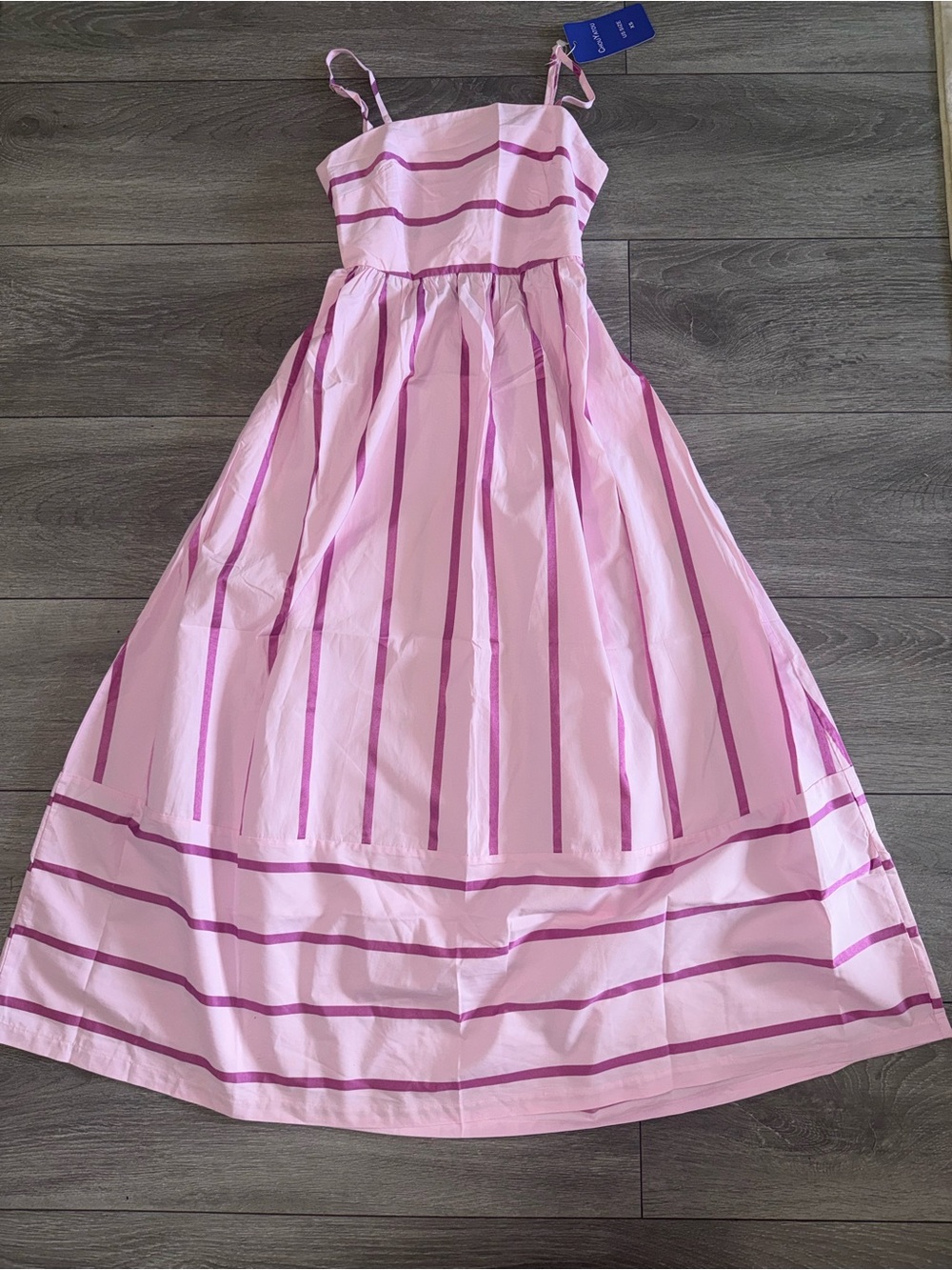 Striped Pink Maxi Sundress with Spaghetti Straps